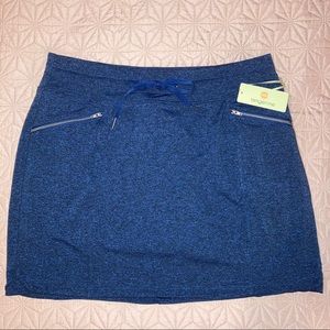 Navy Heather Tangerine Athletic Tie-Waist Skort